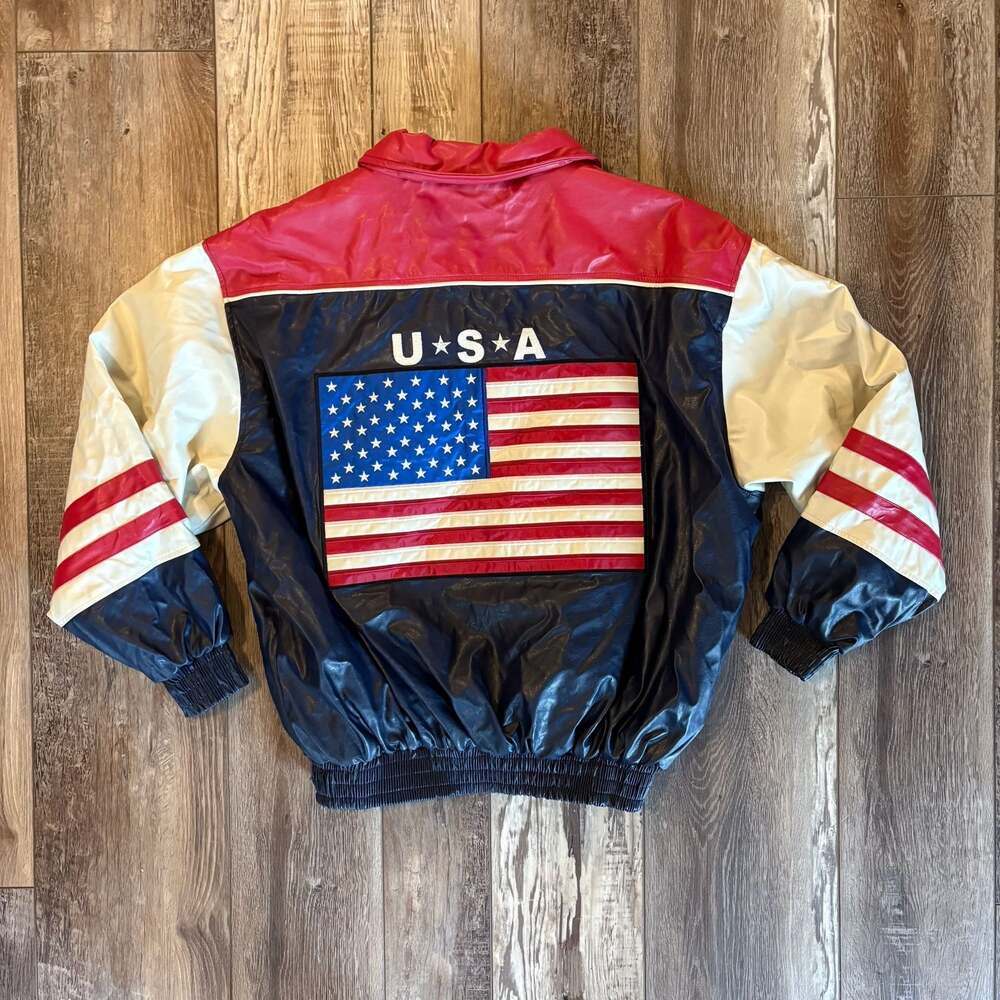 Steve & Barry’s Patriotic USA Flag Bomber Jacket XL